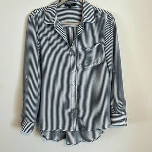 Velvet heart, blue and white striped blouse